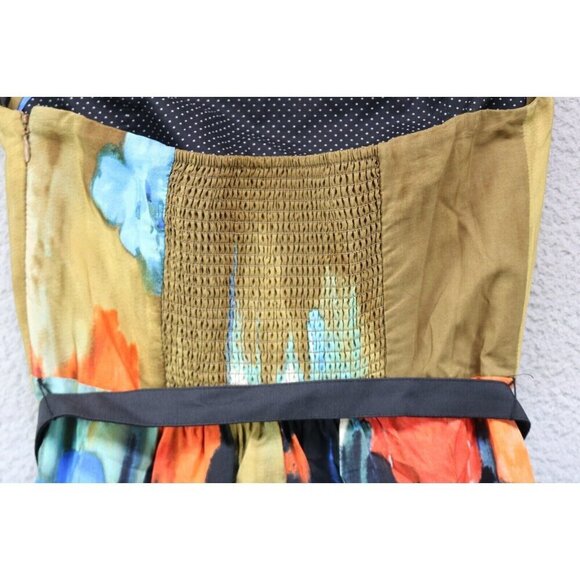 Moulinette Soeurs-Anthropologie Strapless Silk Blend Watercolor Dress-Size 4 - Picture 13 of 14